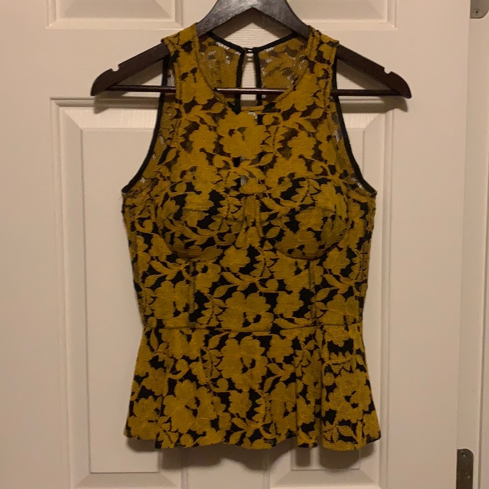 Peplum black and gold lace bodice
